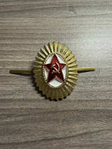 Soviet Army Red Star Cockade Hat Badge - Image 1
