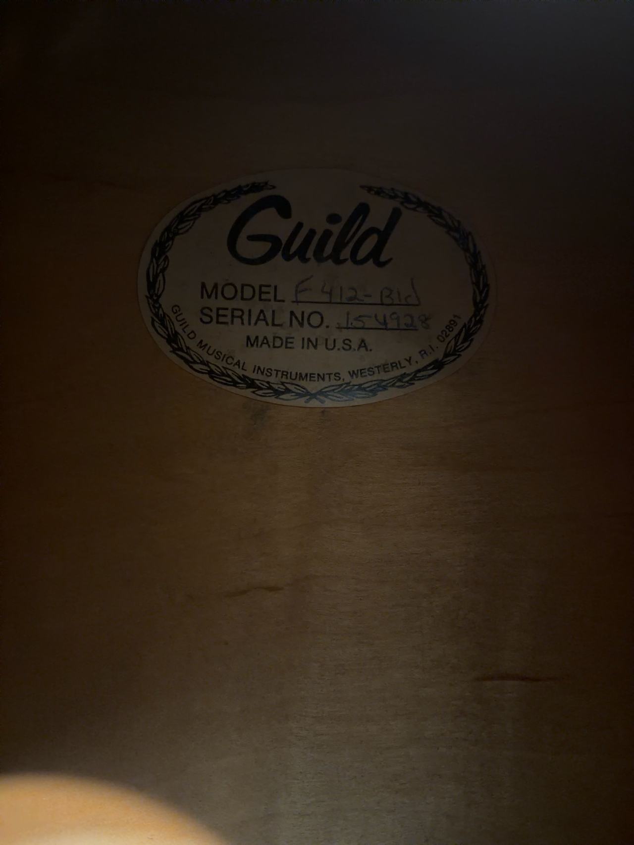 Guild Acoustic Guitar Vintage Natural Finish 1977 F412