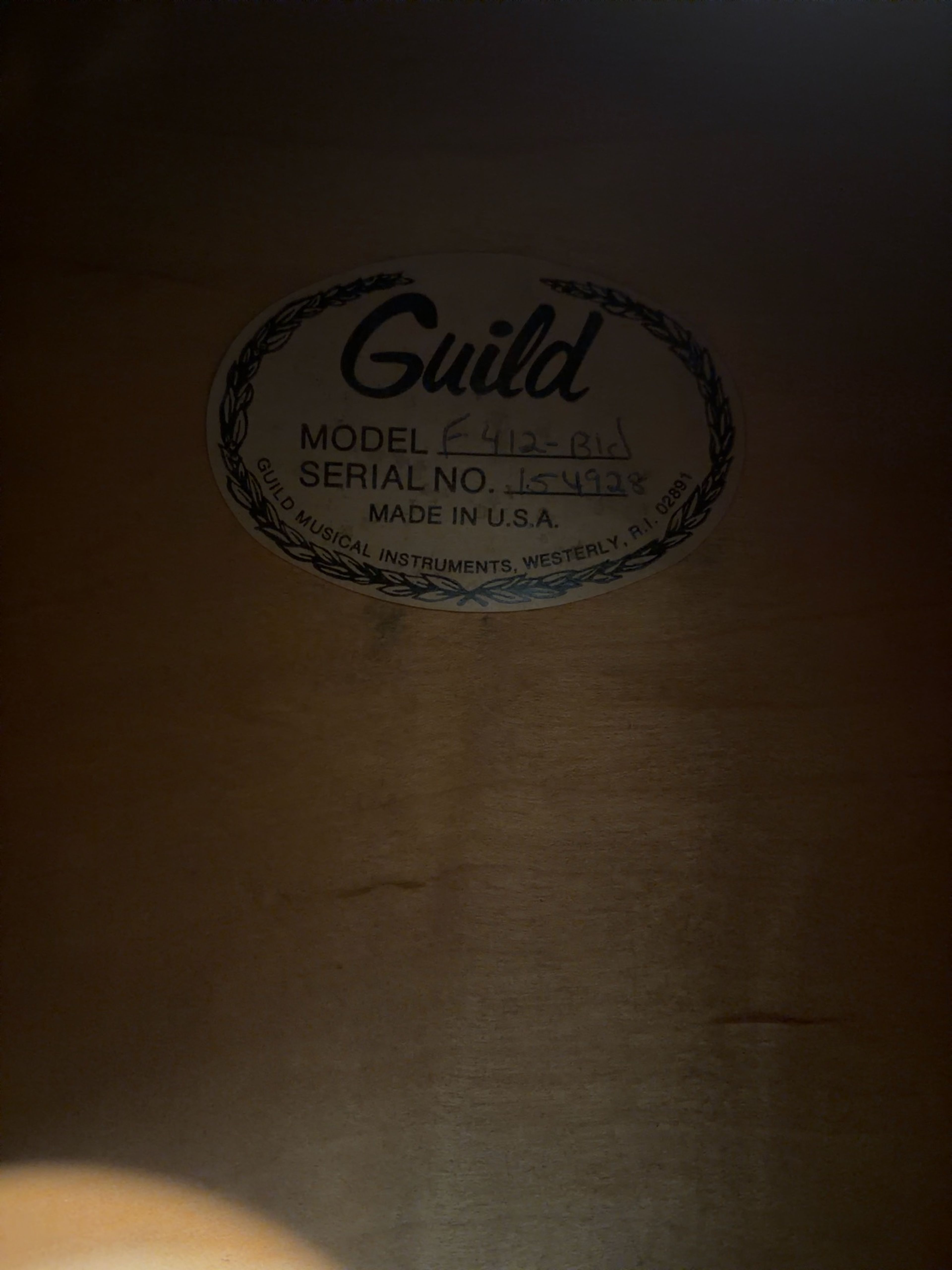 Guild Acoustic Guitar Vintage Natural Finish 1977 F412