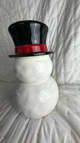 Pottery Barn Snowman Cookie Jar Rare - Image 6