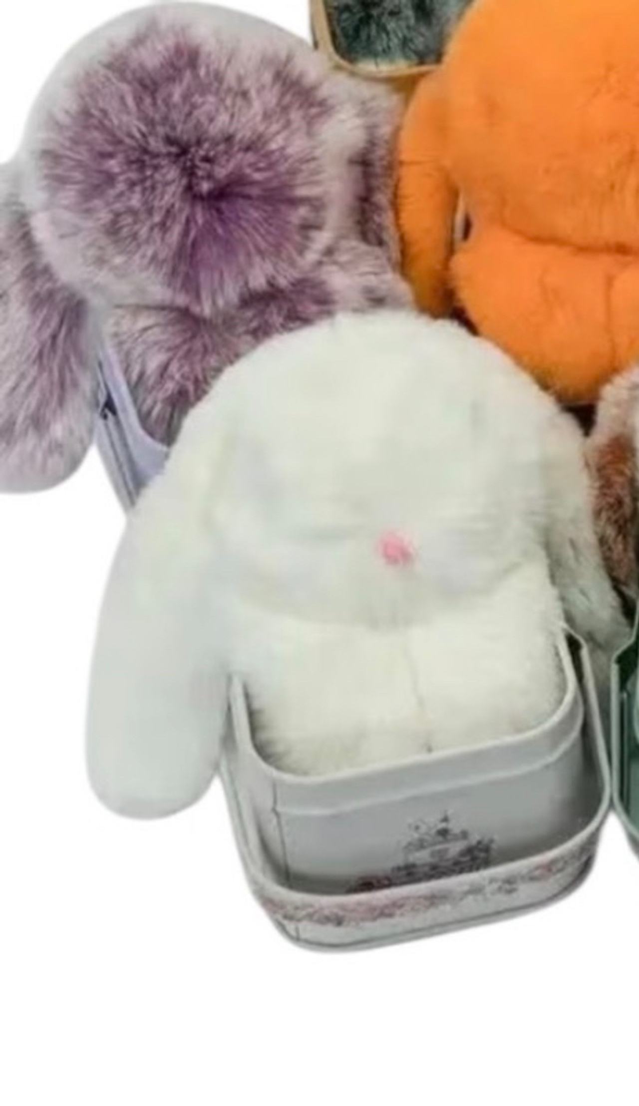 Plush White Bunny Rabbit Keychain