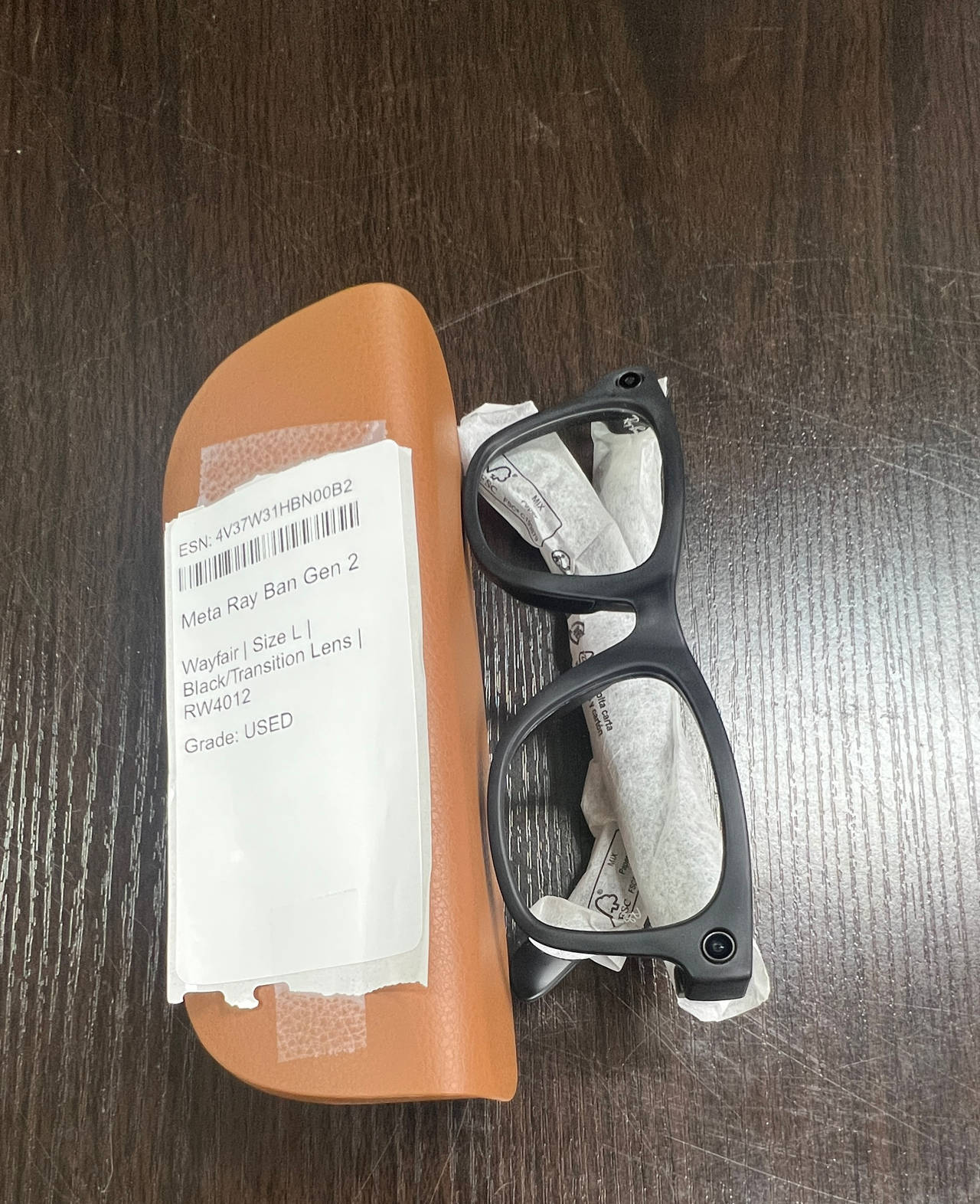 Ray-Ban Meta Wayfarer Smart Glasses Gen 2 Black Transition lens Size L