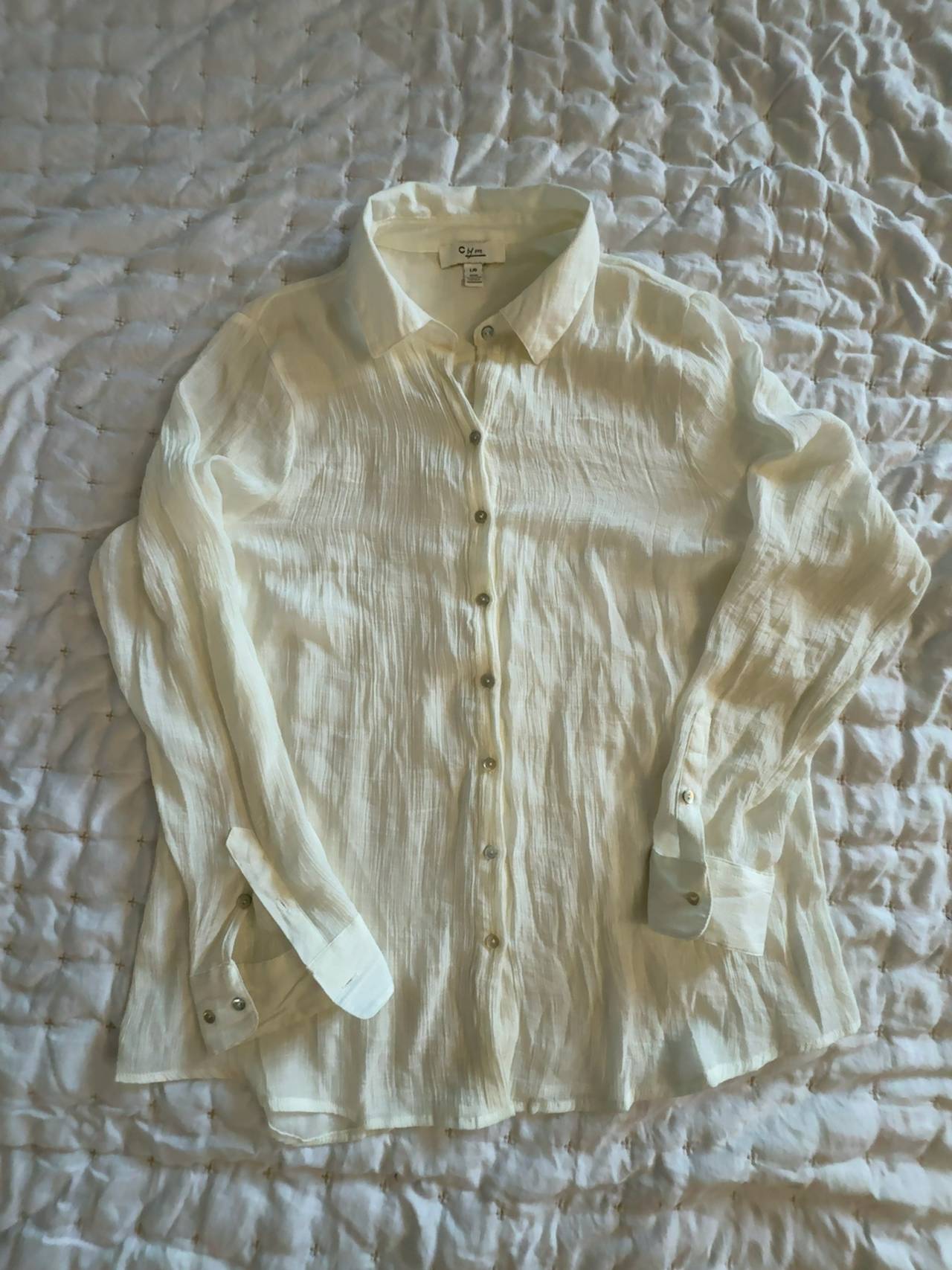 C by One Linen Gauze Shirt Ecru