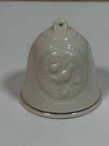 Belleek porcelain 12 Days of Christmas Partridge in a Pear Tree bell ornament. - Image 1