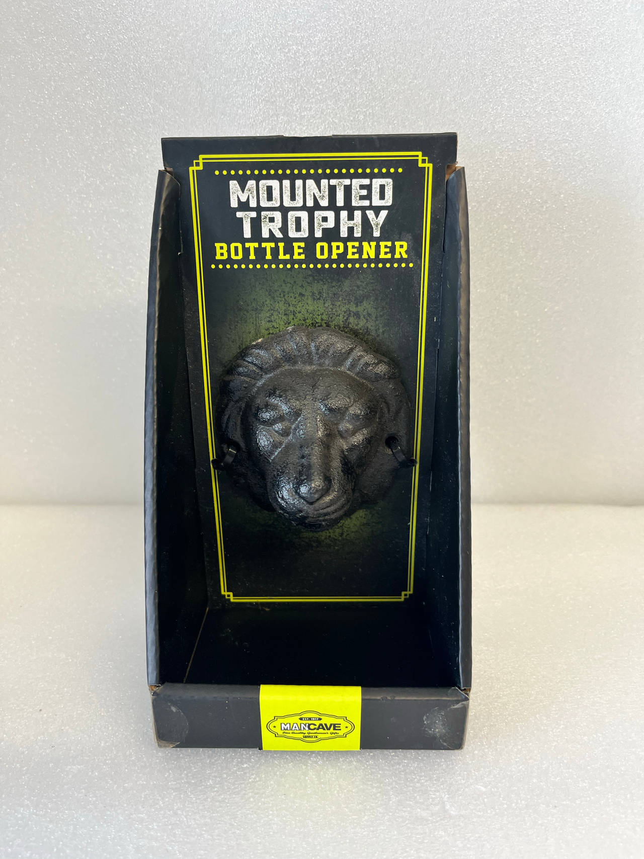 Man Cave Lion Head Wall Mounted Bottle Opener