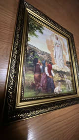Our Lady of Fatima Gold Ornate Frame Print 13” - Image 2
