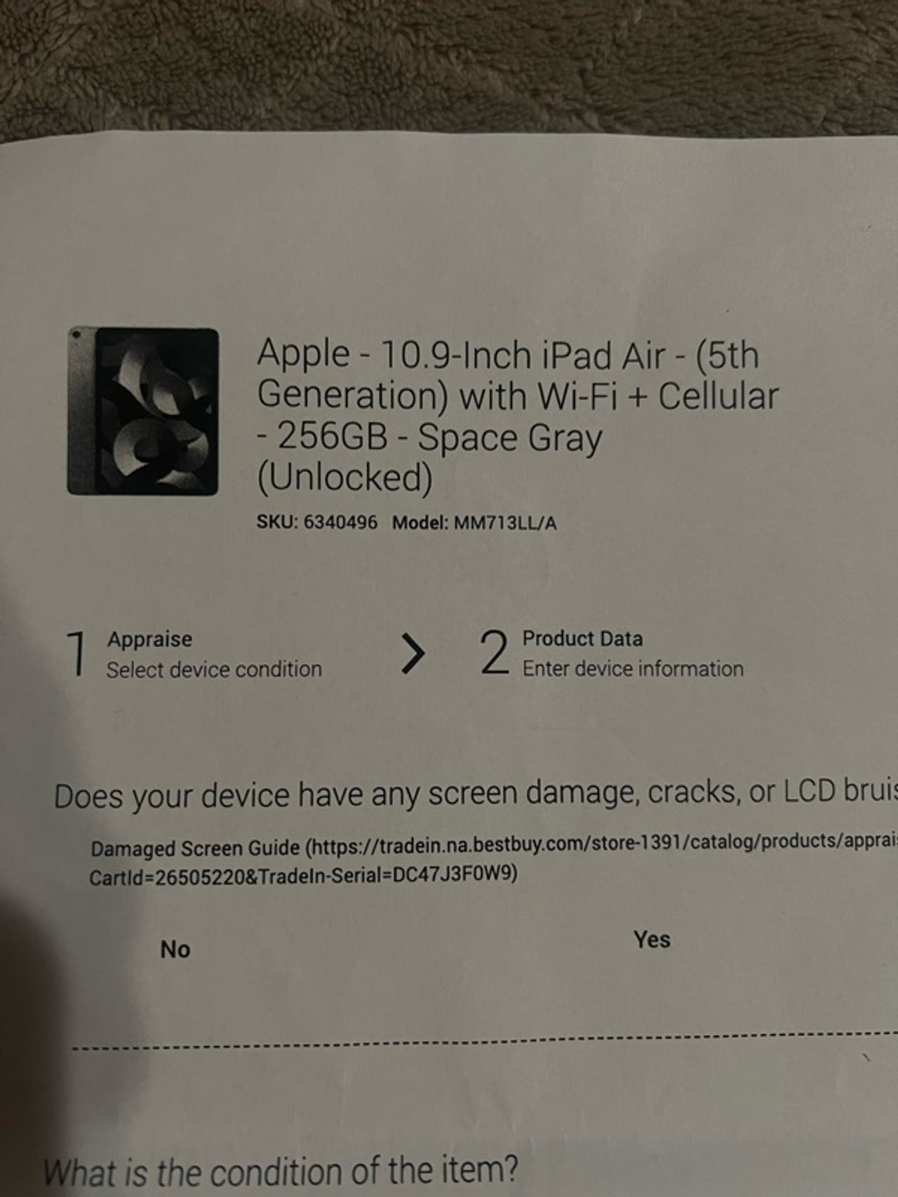Apple iPad 10th Generation Wi‑Fi 10.9‑inch Space Gray 256GB Unlocked