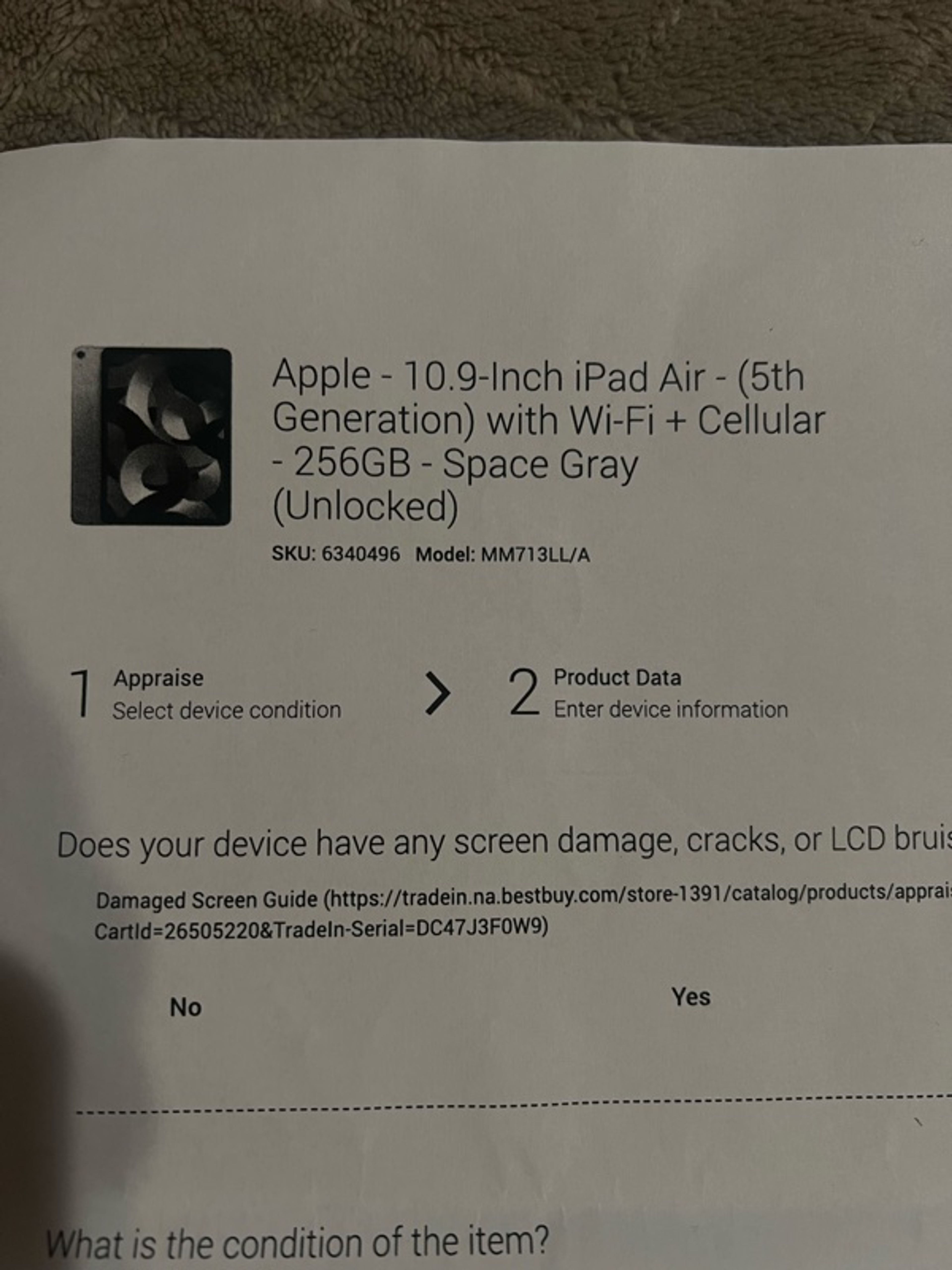 Apple iPad 10th Generation Wi‑Fi 10.9‑inch Space Gray 256GB Unlocked