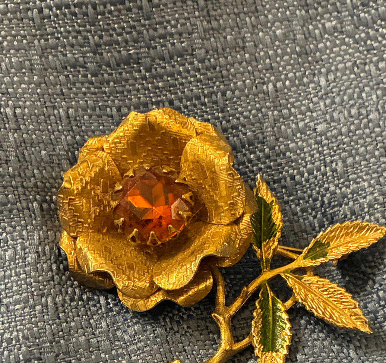Sarah Coventry Vintage Amber Rose Brooch