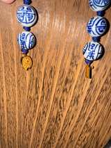 Chinese Blue & White Porcelain Hand-Knotted Bead Necklace - Image 2