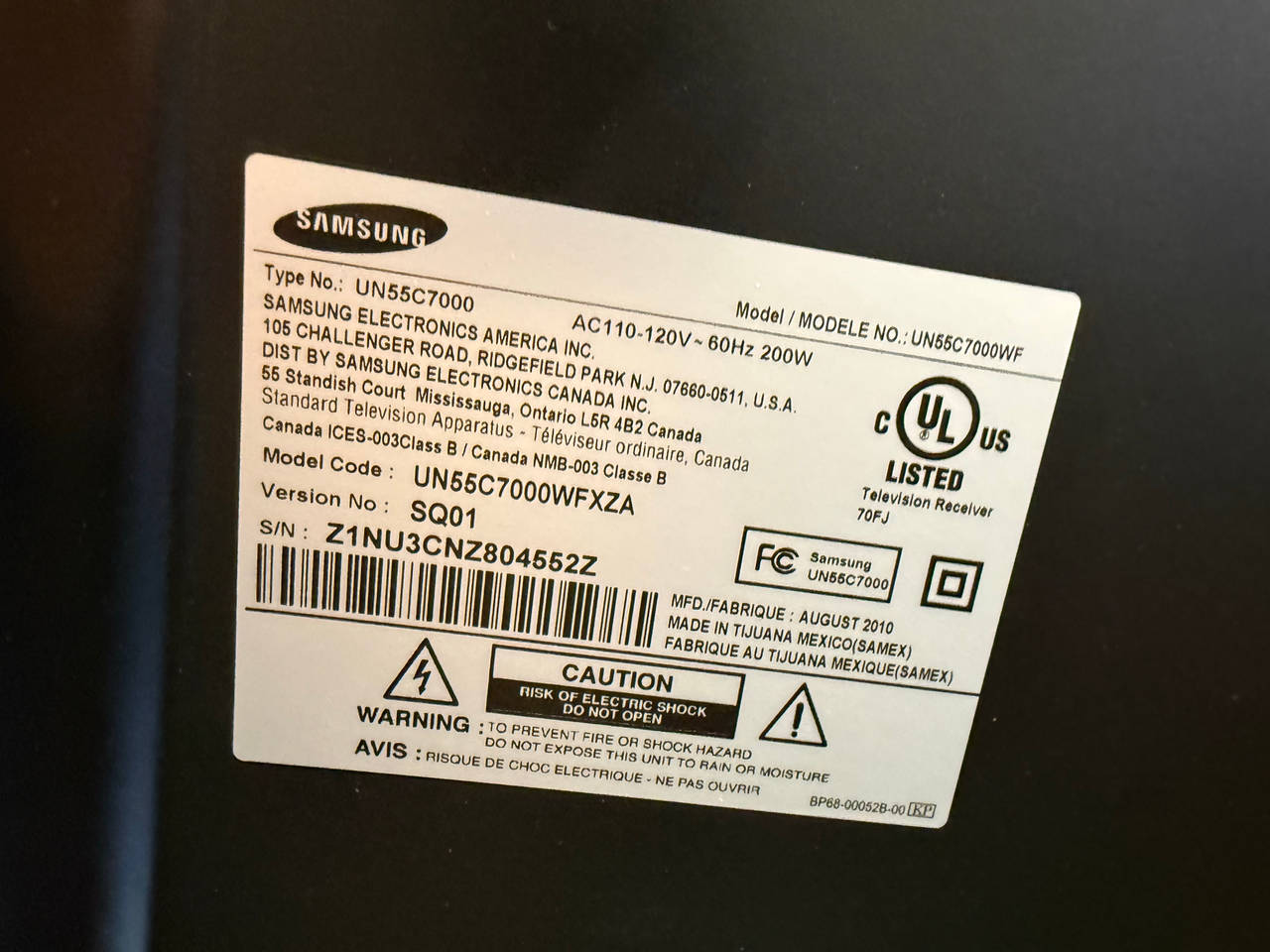 Samsung UN55C7000