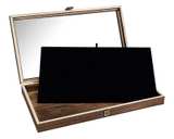MOOCA Wooden Jewelry Display Case with Tempered Glass Lid and Removable Black - Image 1
