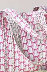 No Boundaries Quilted Tote Bag Pink Bow Print NEW - Image 4