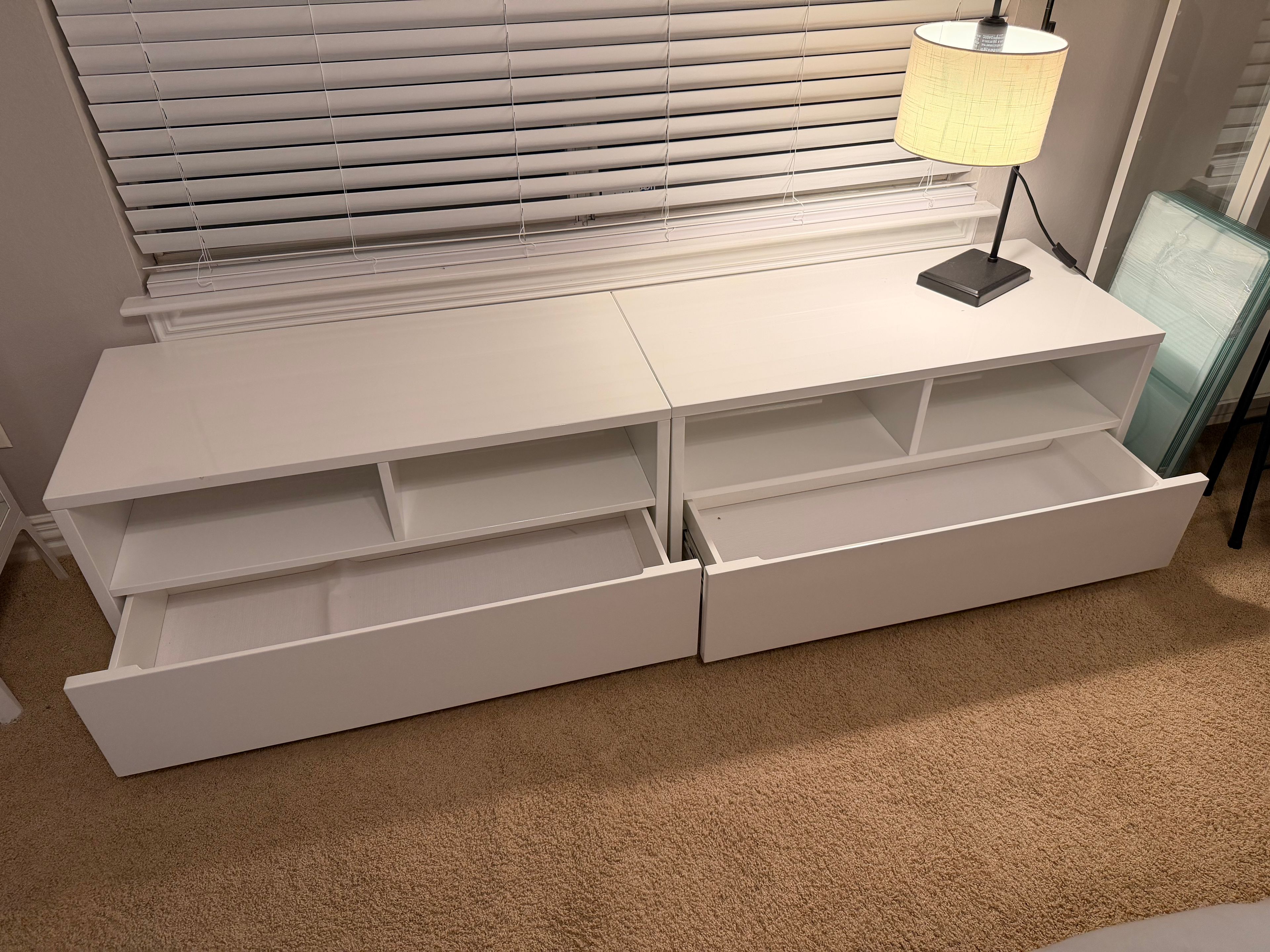 CB2 Chill High Gloss White Media Console - Image 4