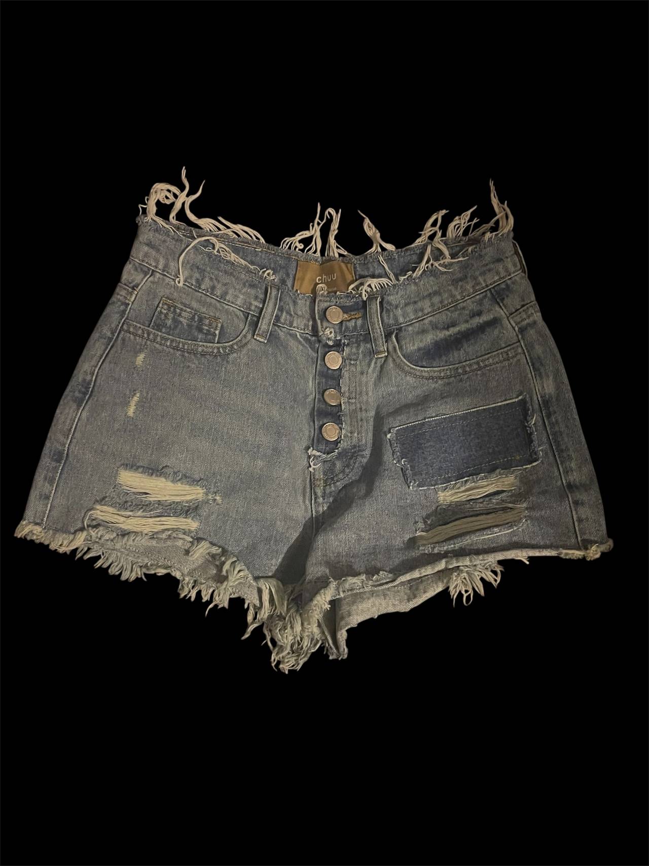 Distressed Denim Shorts