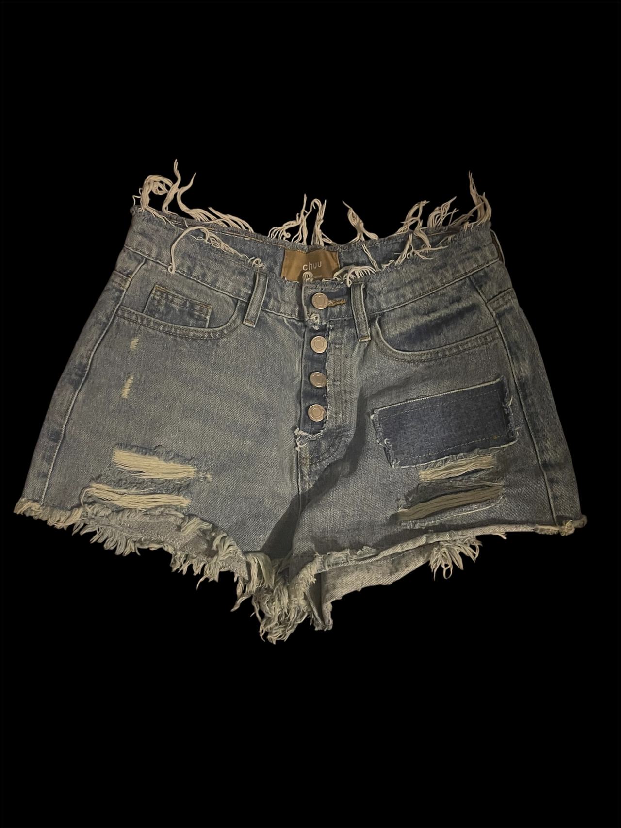 Distressed Denim Shorts