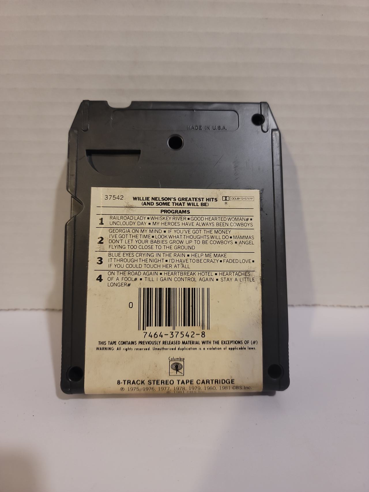 Willie Nelson's Greatest Hits (& Some That Will Be) 8-Track Tape