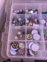 Bulk Lot of Metal Hair Clip Bases and Findings / Mixed glass cabochons - Image 4
