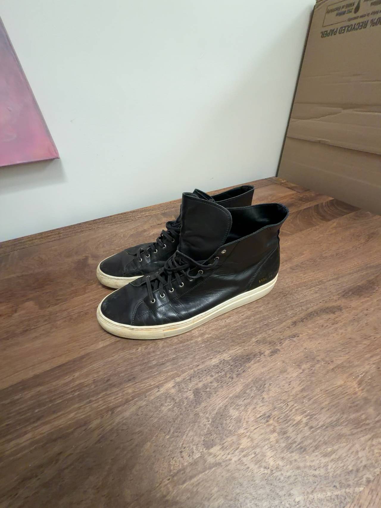 Lanvin Black Leather High-Top Sneakers size 46