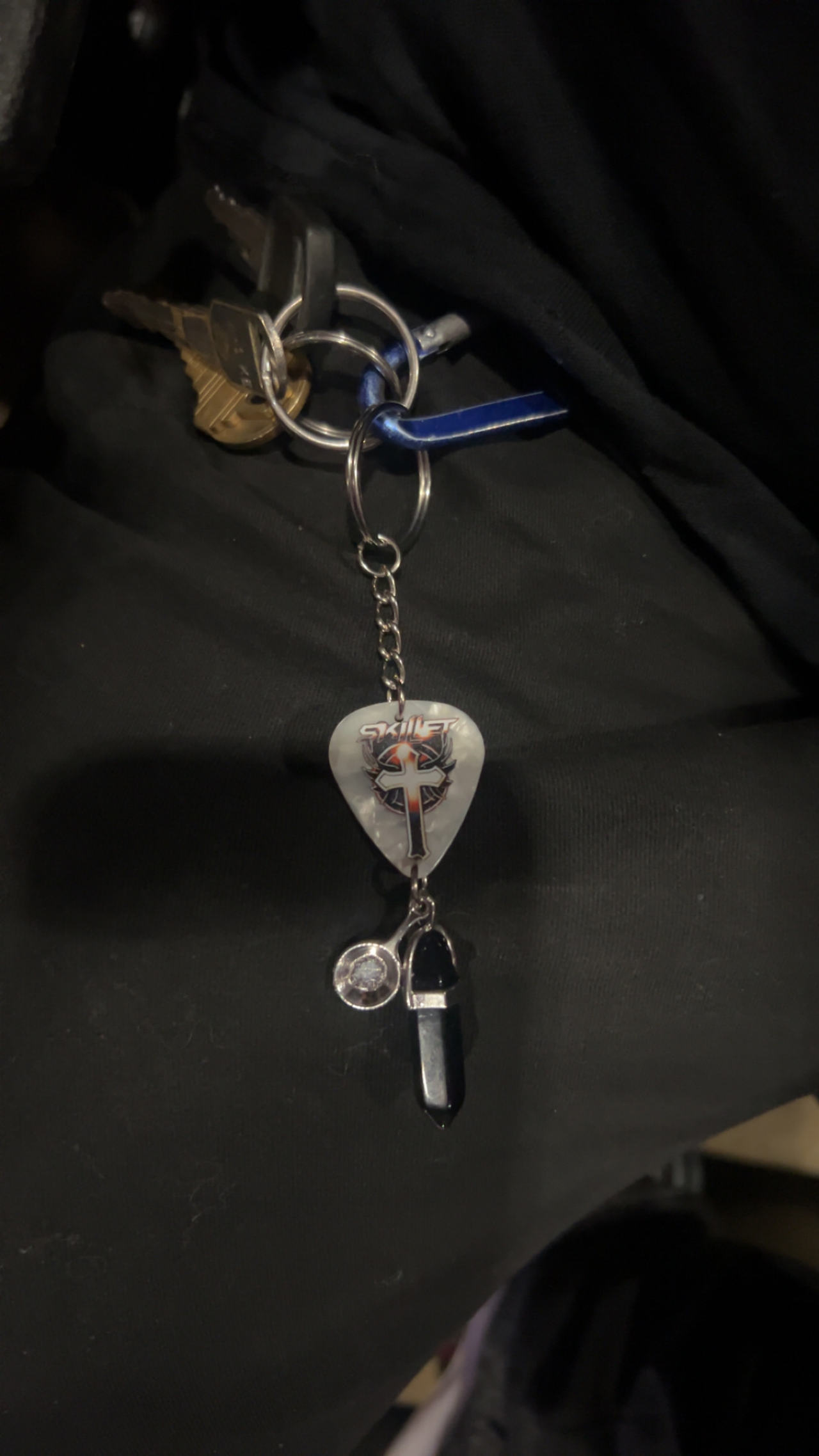 Skillet Guitar Pick Keychain