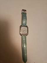 Peck & Peck Women's Rectangular Crystal Watch with Blue Strap - Image 1