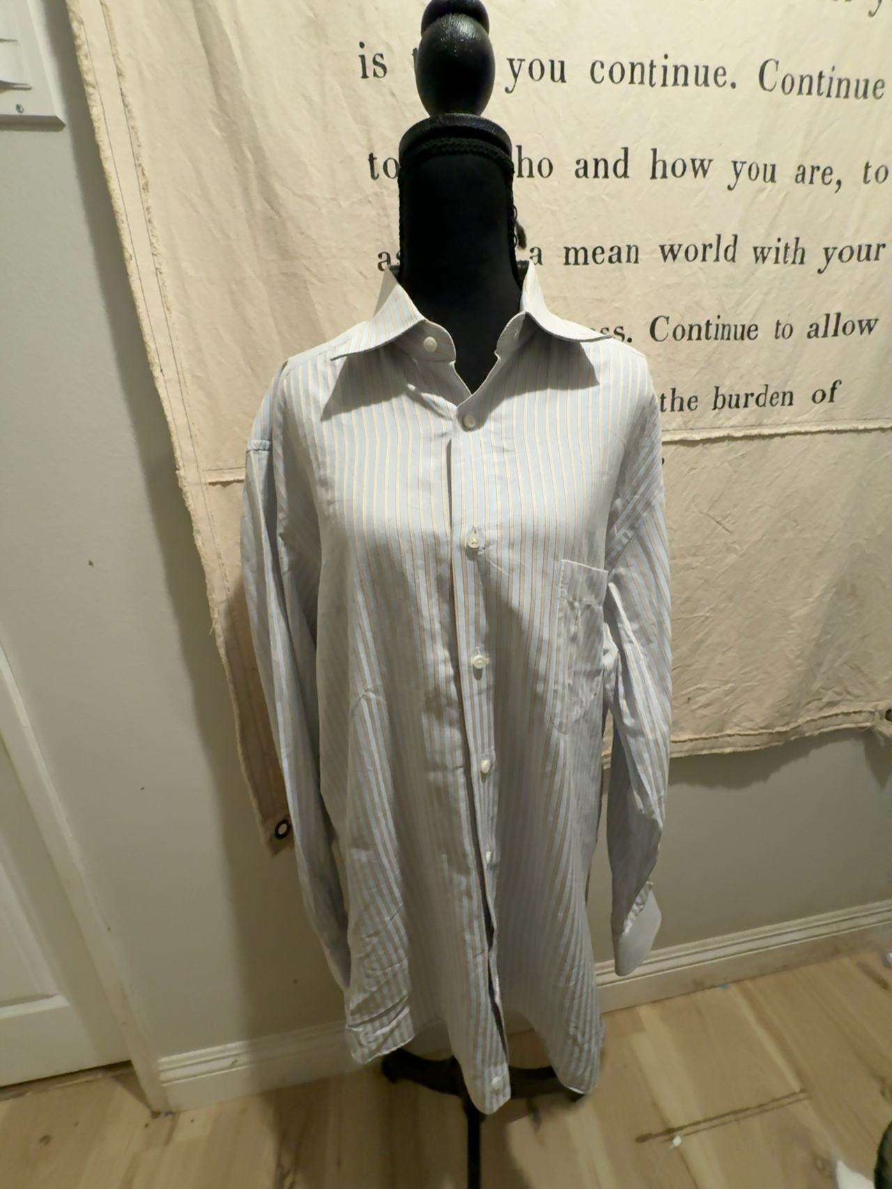 Ermenegildo Zegna Stripe Shirt Blue 42/16.5