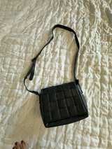 Woven Leather Crossbody Bag Black - Image 1