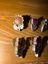 Vintage Floral Enamel and Rhinestone Lapel Pin Set - Image 3