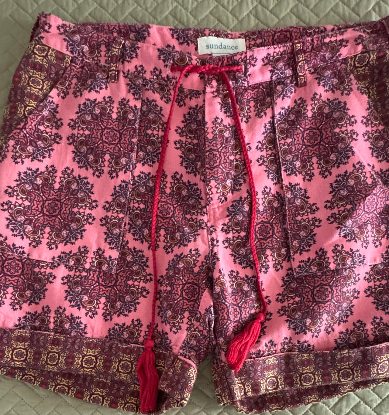Sundance Medallion Print Tassel Shorts