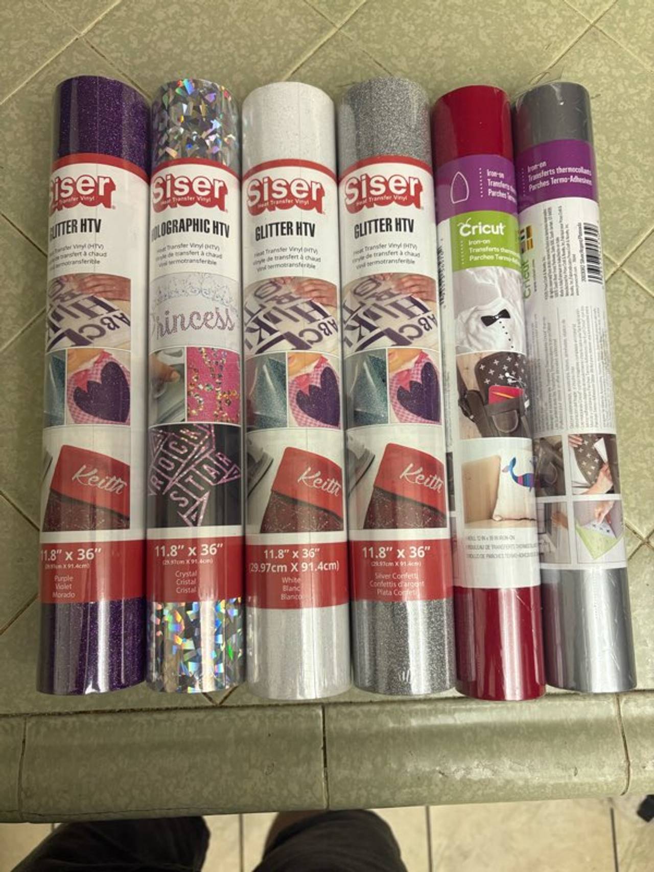 Siser Glitter HTV & Holographic HTV + Cricut Iron-On Vinyl Bundle