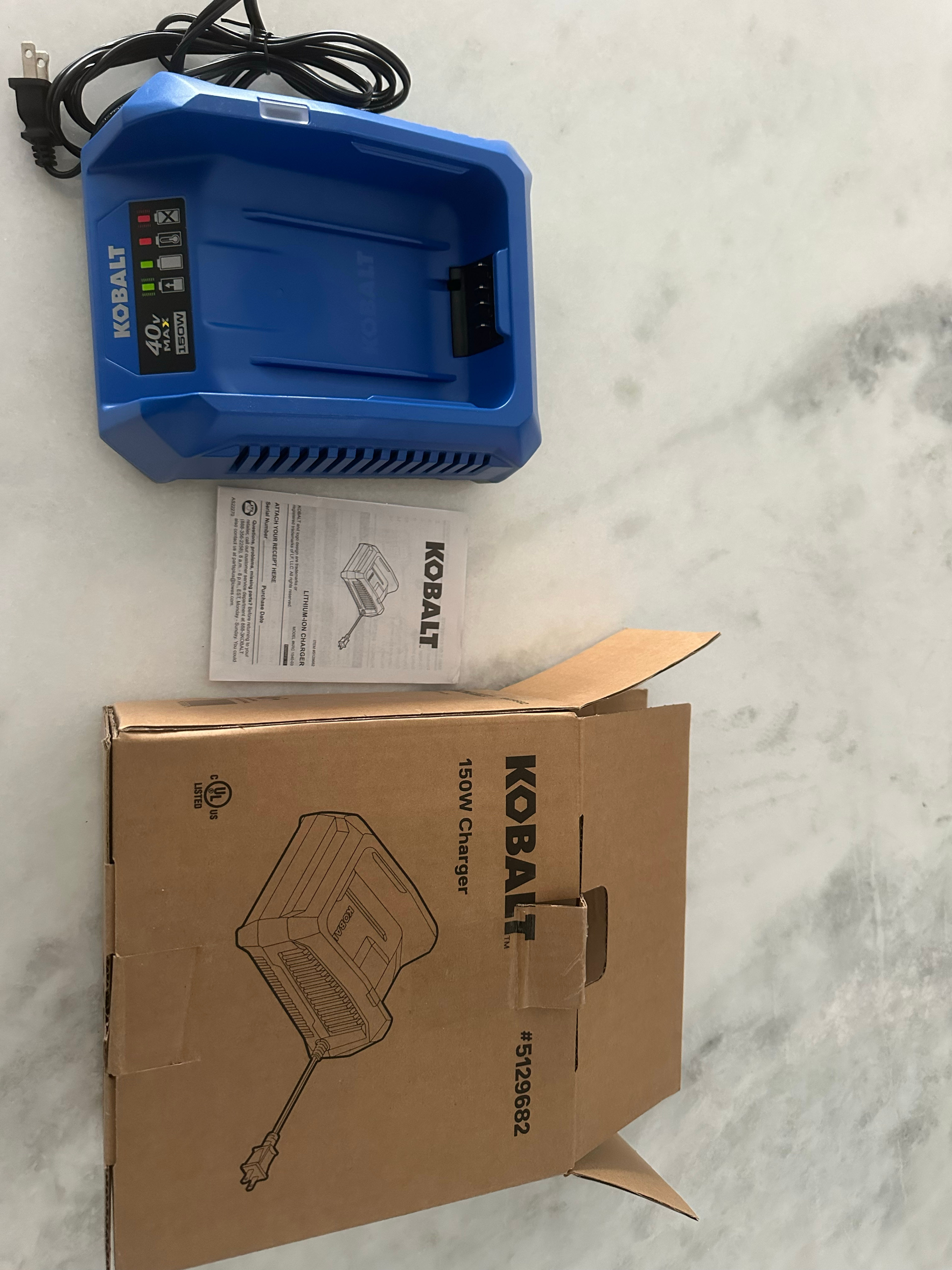 Kobalt 40-Volt Max 150-Watt Lithium Ion Battery Charger