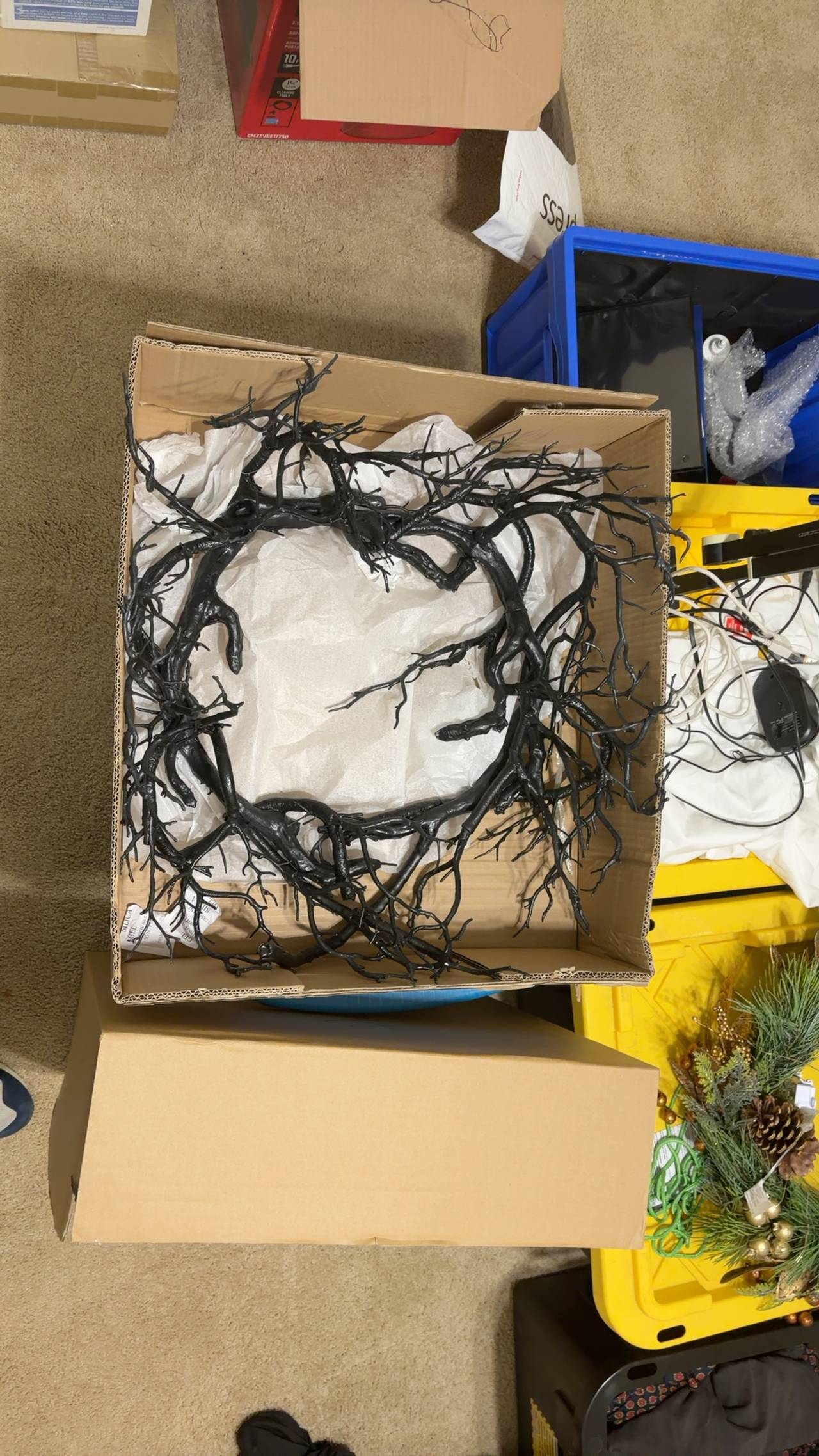 Black Twig Halloween Wreath Black Branch Garland