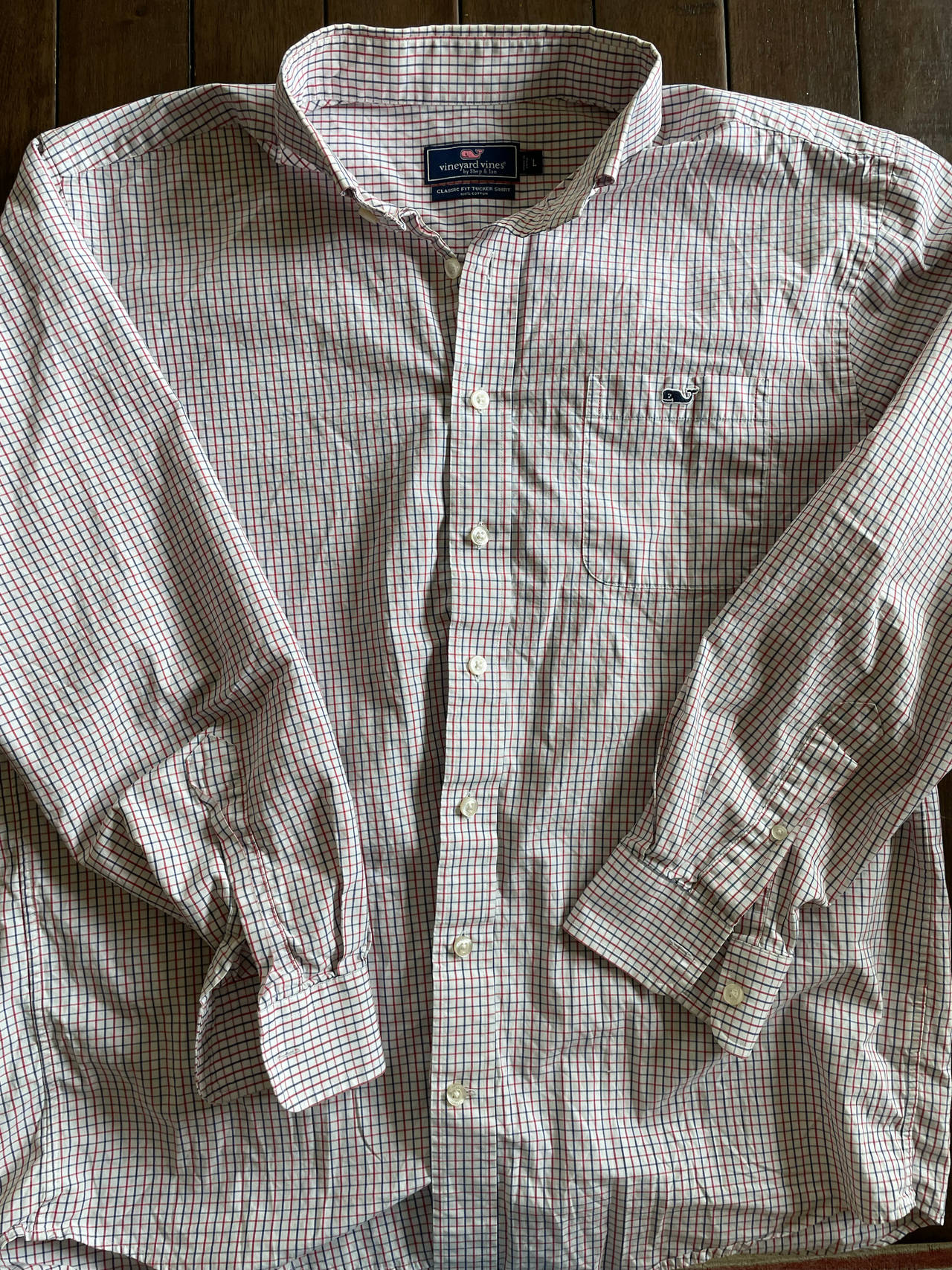 Vineyard Vines Classic Fit Tucker Shirt in Tattersall - L