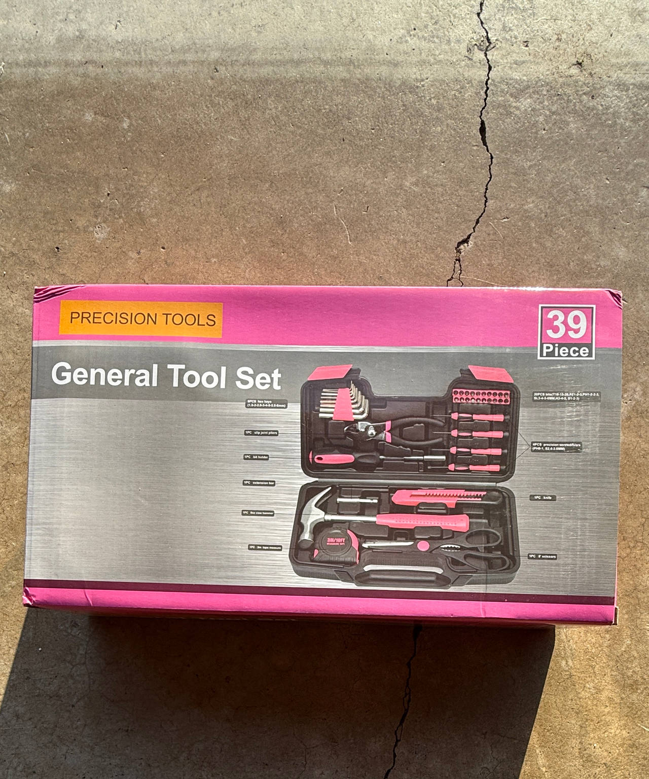 Apollo Tools 39-Piece General Tool Set - Pink