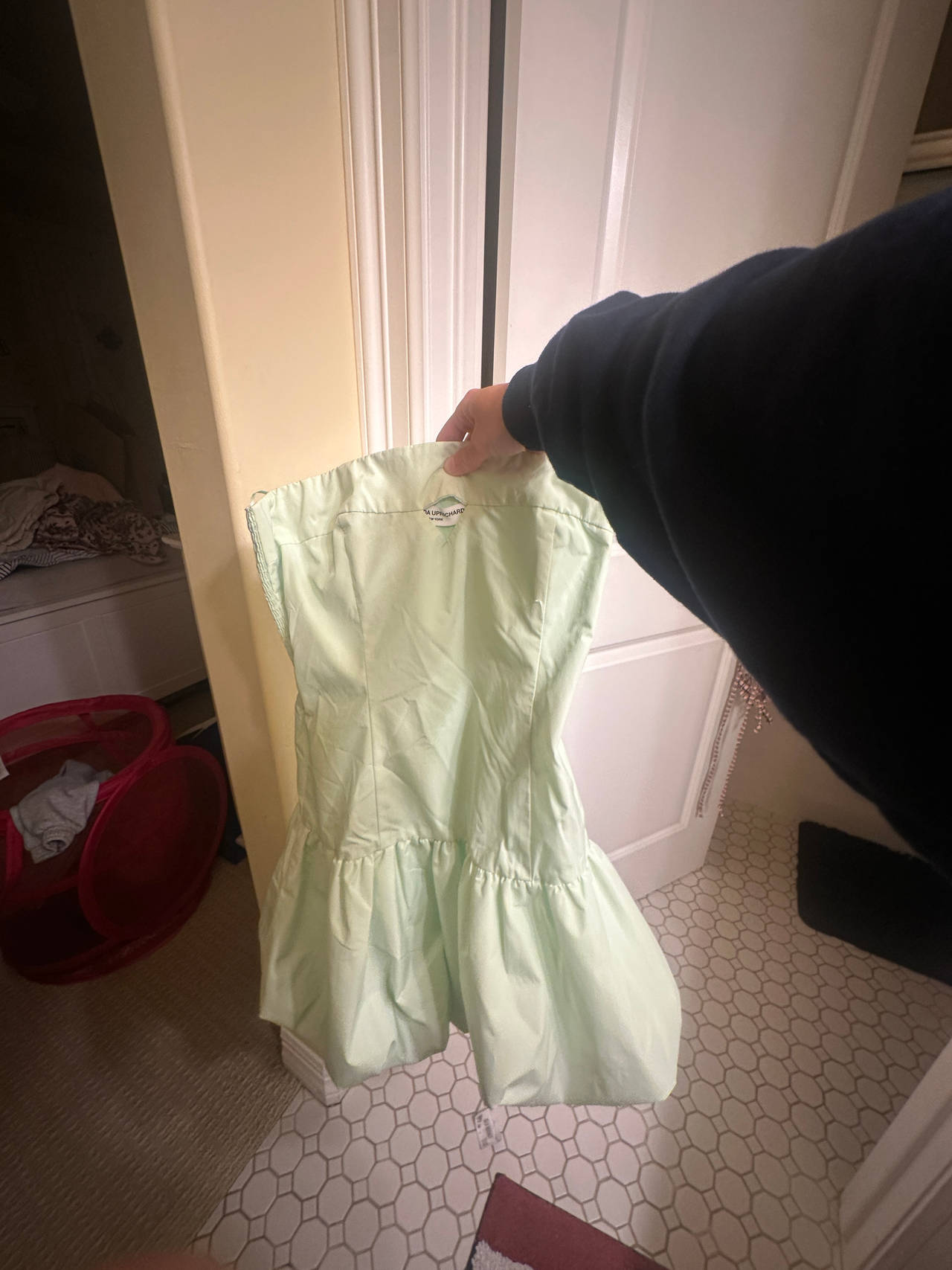 strapless mini dress