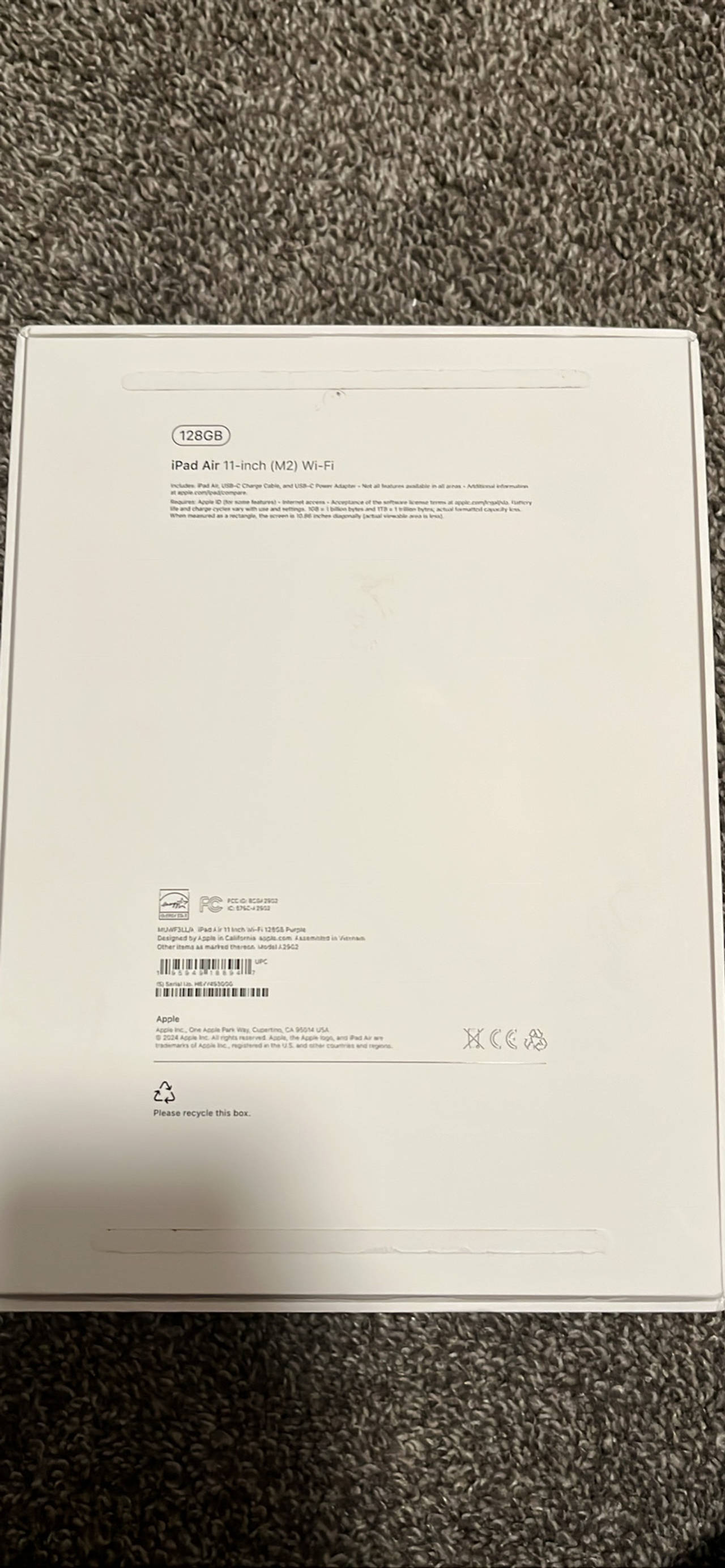 Apple iPad Air 11-inch (M2) Wi-Fi 128GB Purple