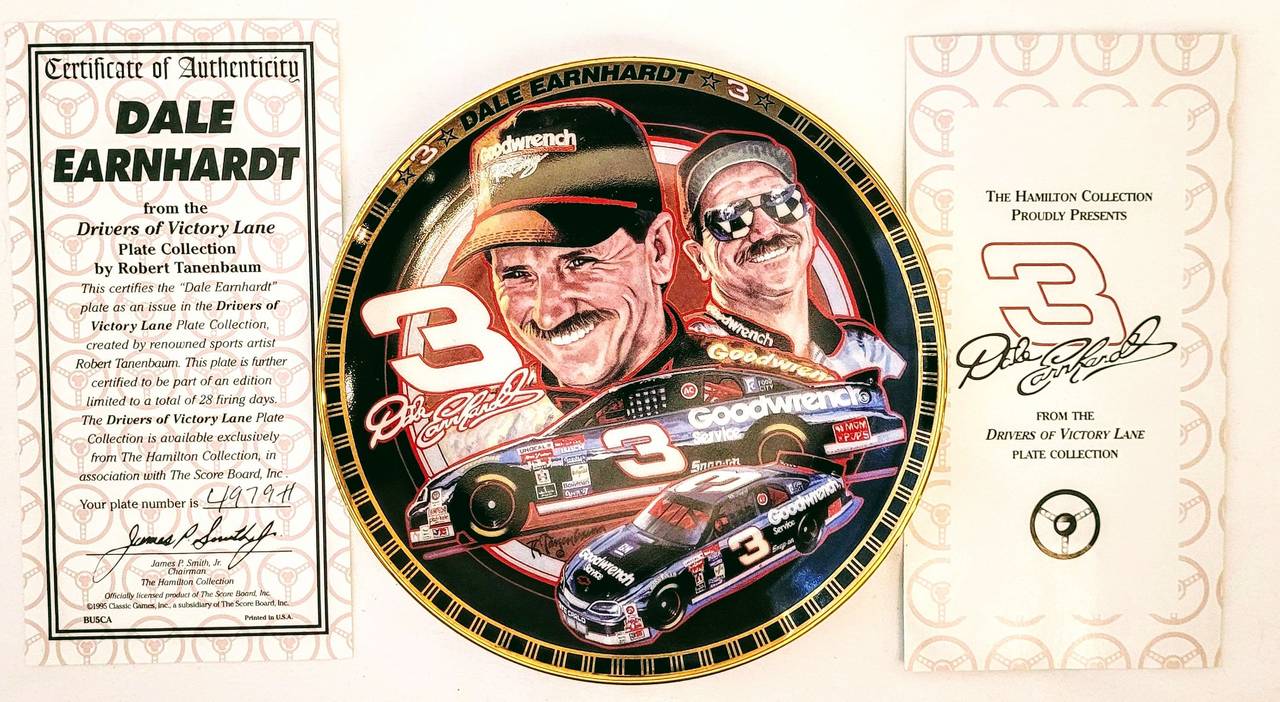 Dale Earnhardt Drivers of Victory Lane Collector Plate by Robert Tanenbaum