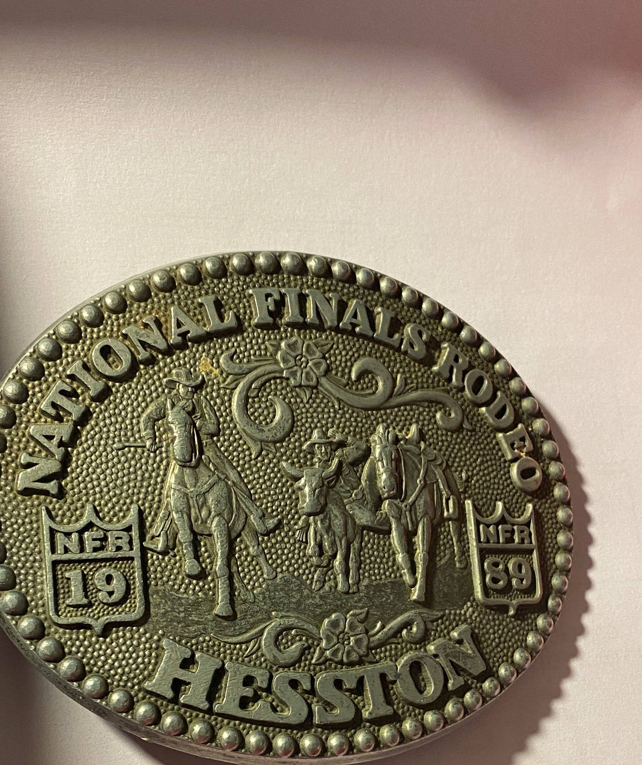 Hesston 1989 National Finals Rodeo Belt Buckle