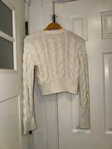 ABERCROMBIE short cable-knit cardigan sweater A&F Y2K Vintage Small - Image 5