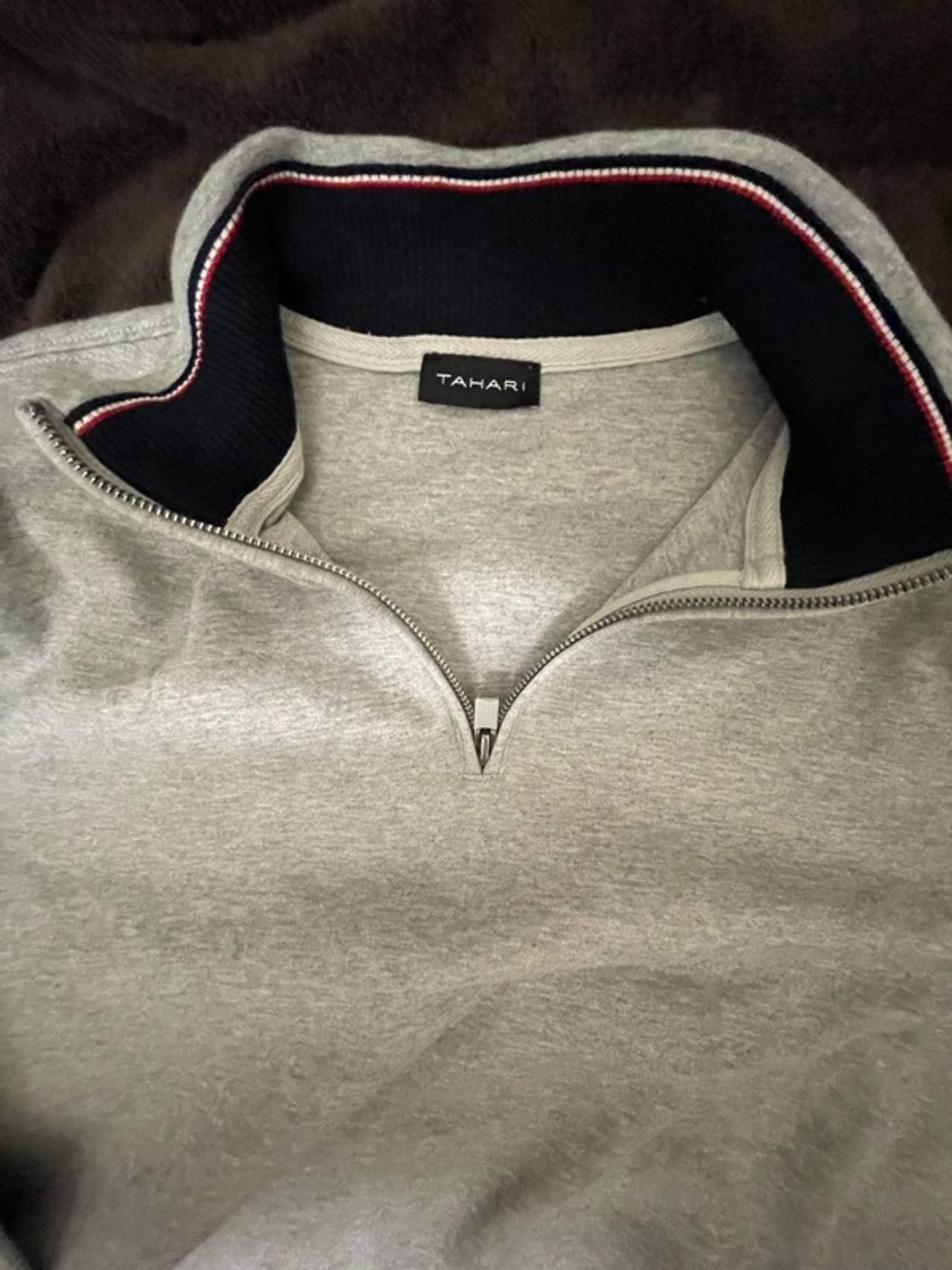 Tahari Quarter-Zip Sweater Grey