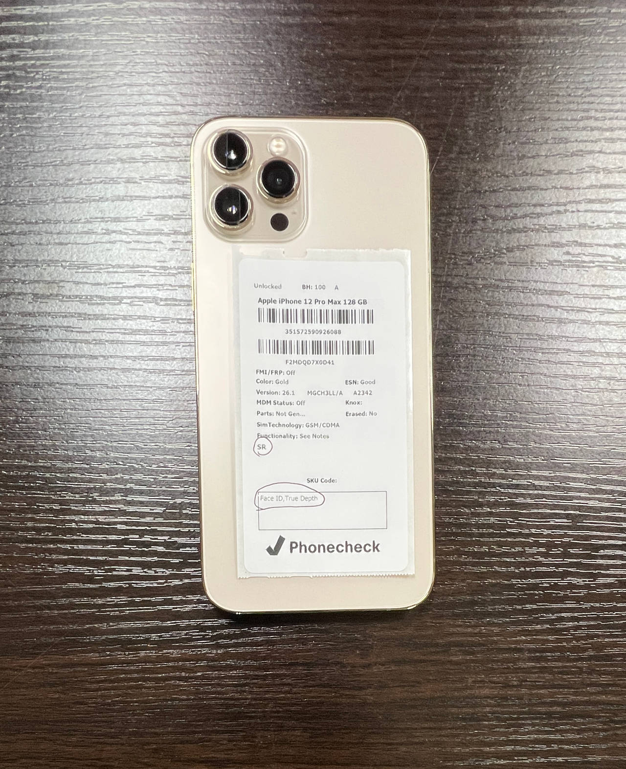 Apple iPhone 12 Pro Max 128GB Gold - Face ID Issues