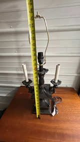 Vintage Black & Gold Candelabra Table Lamp - Image 2