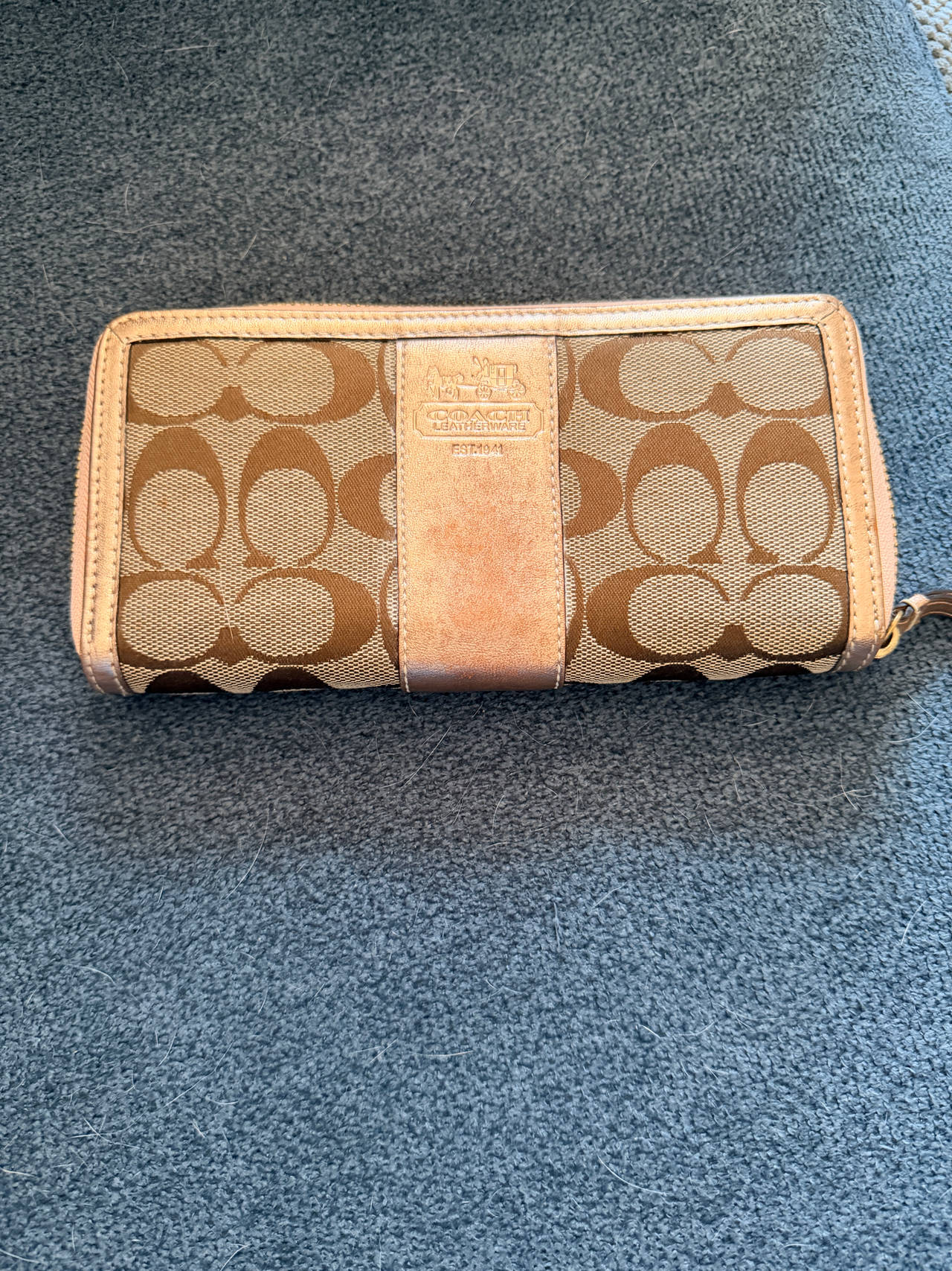 Coach Signature Accordion Zip Wallet