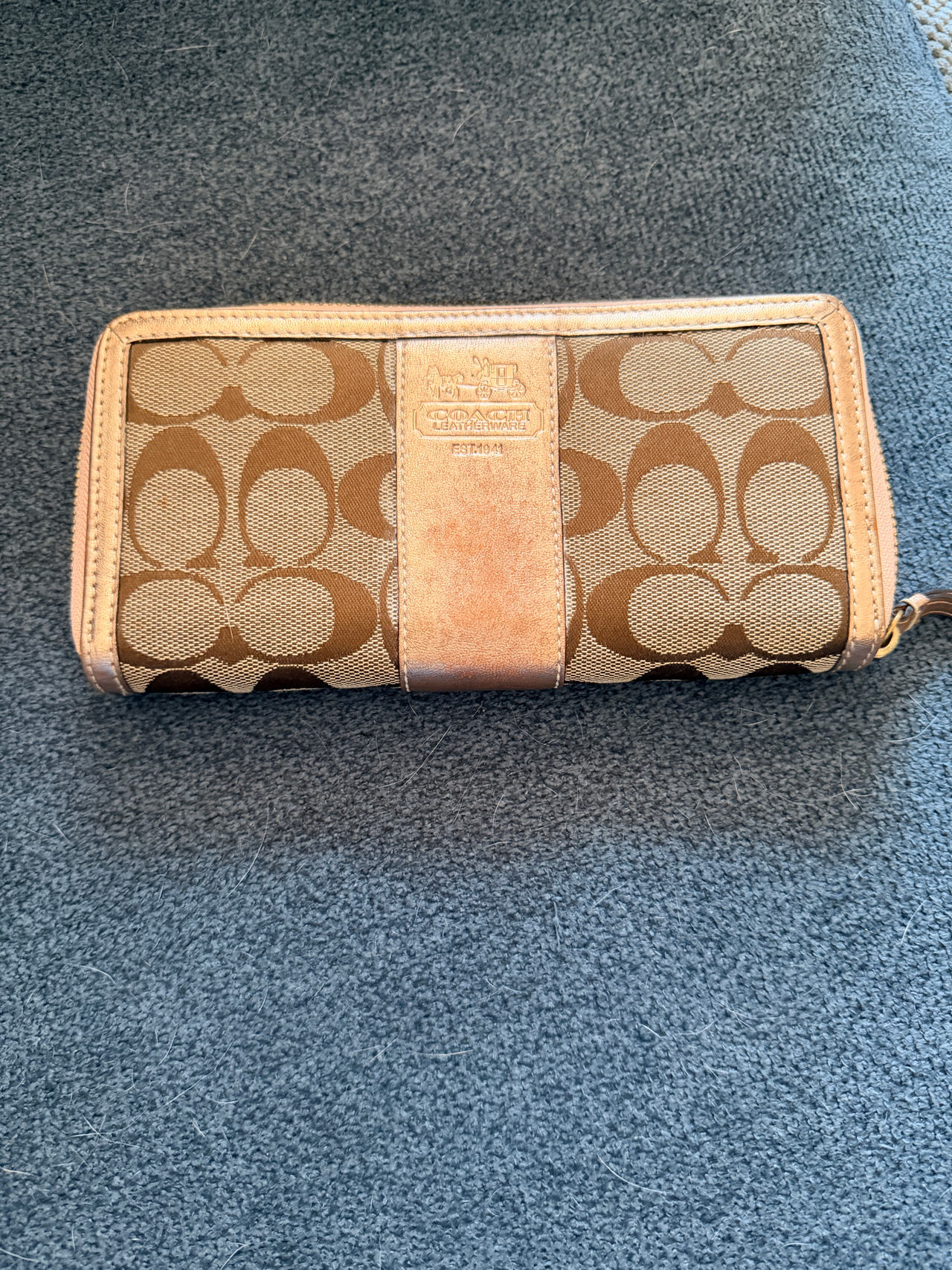 Coach Signature Accordion Zip Wallet
