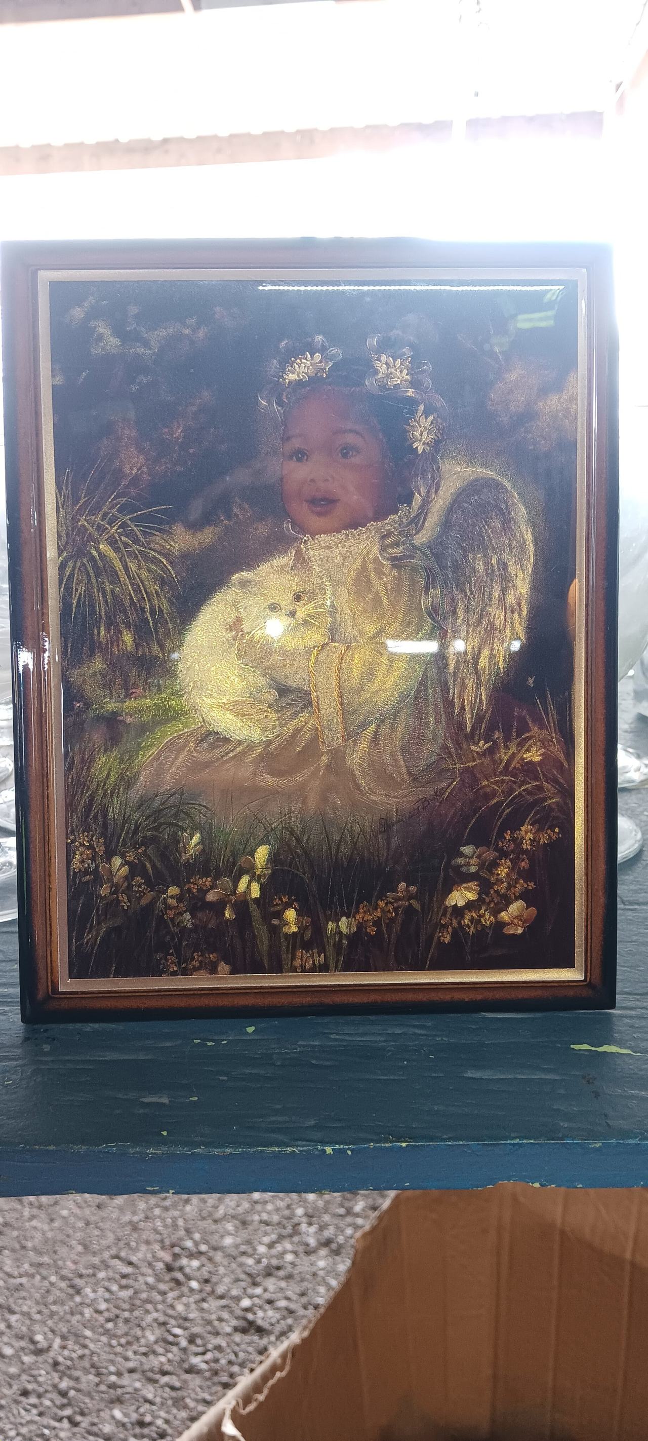 Home Interiors Angel Girl Framed Art