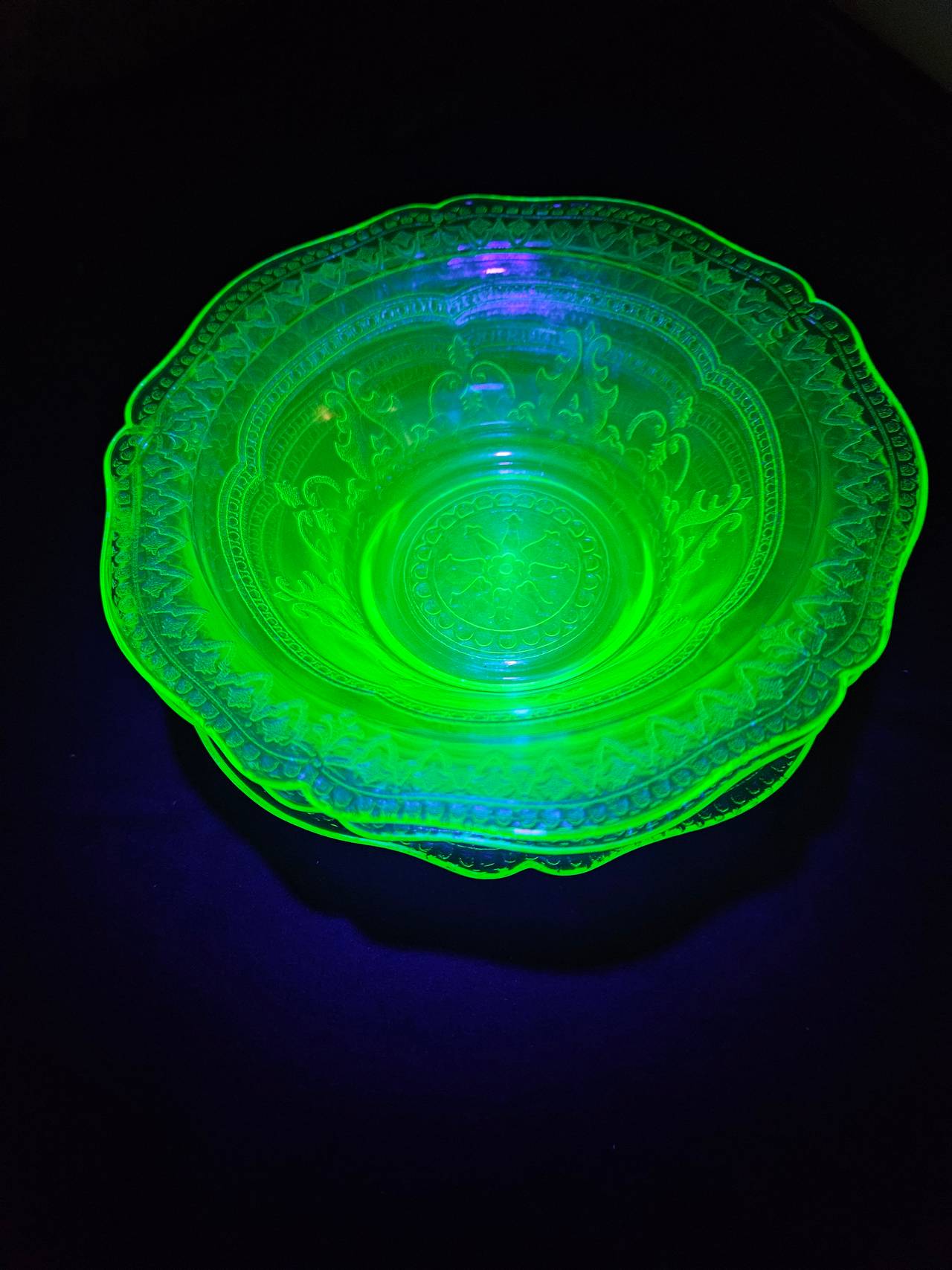 Federal Glass Patrician Uranium Glass Bowl