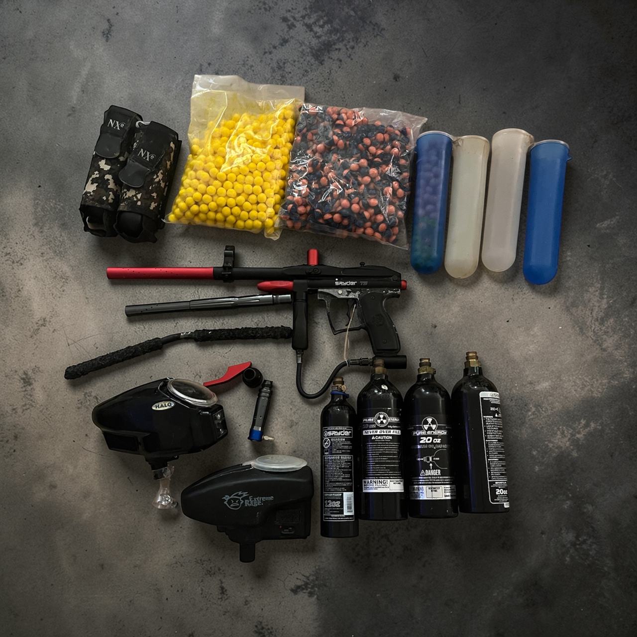 Spyder TS Paintball Marker Bundle - Halo Hopper, Tanks & Gear