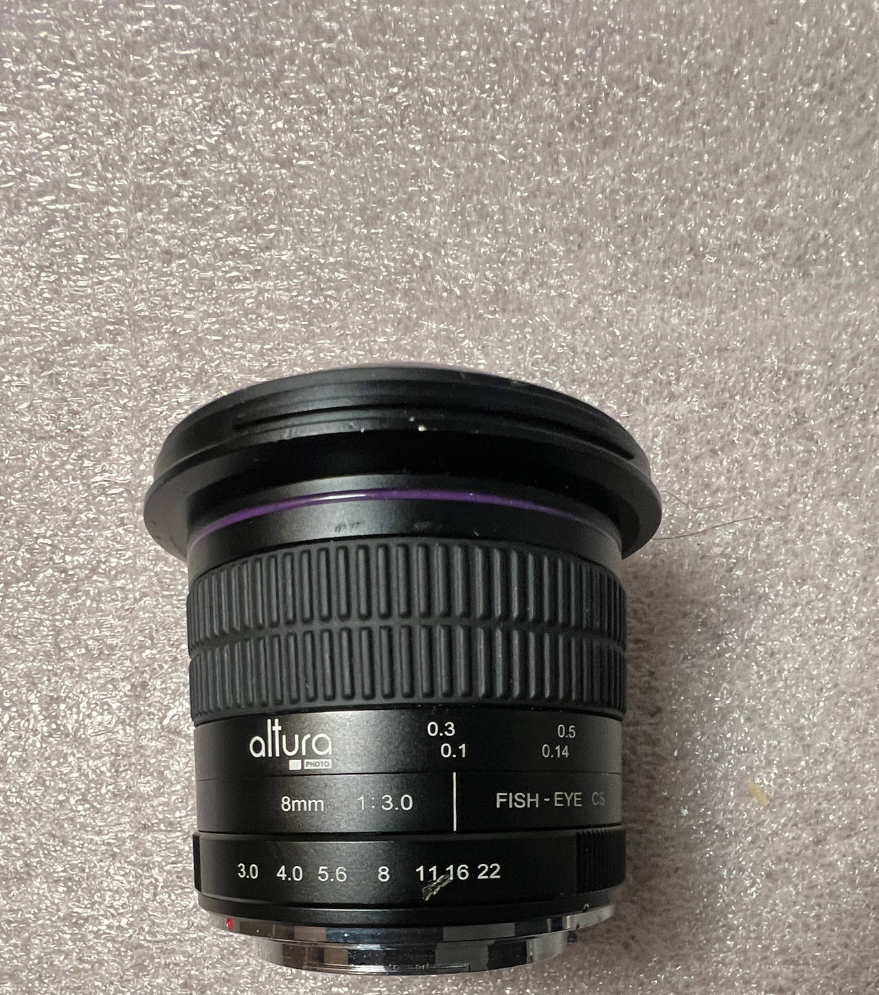 Altura Photo 8mm f/3.0 Fisheye Lens was used on canon t7