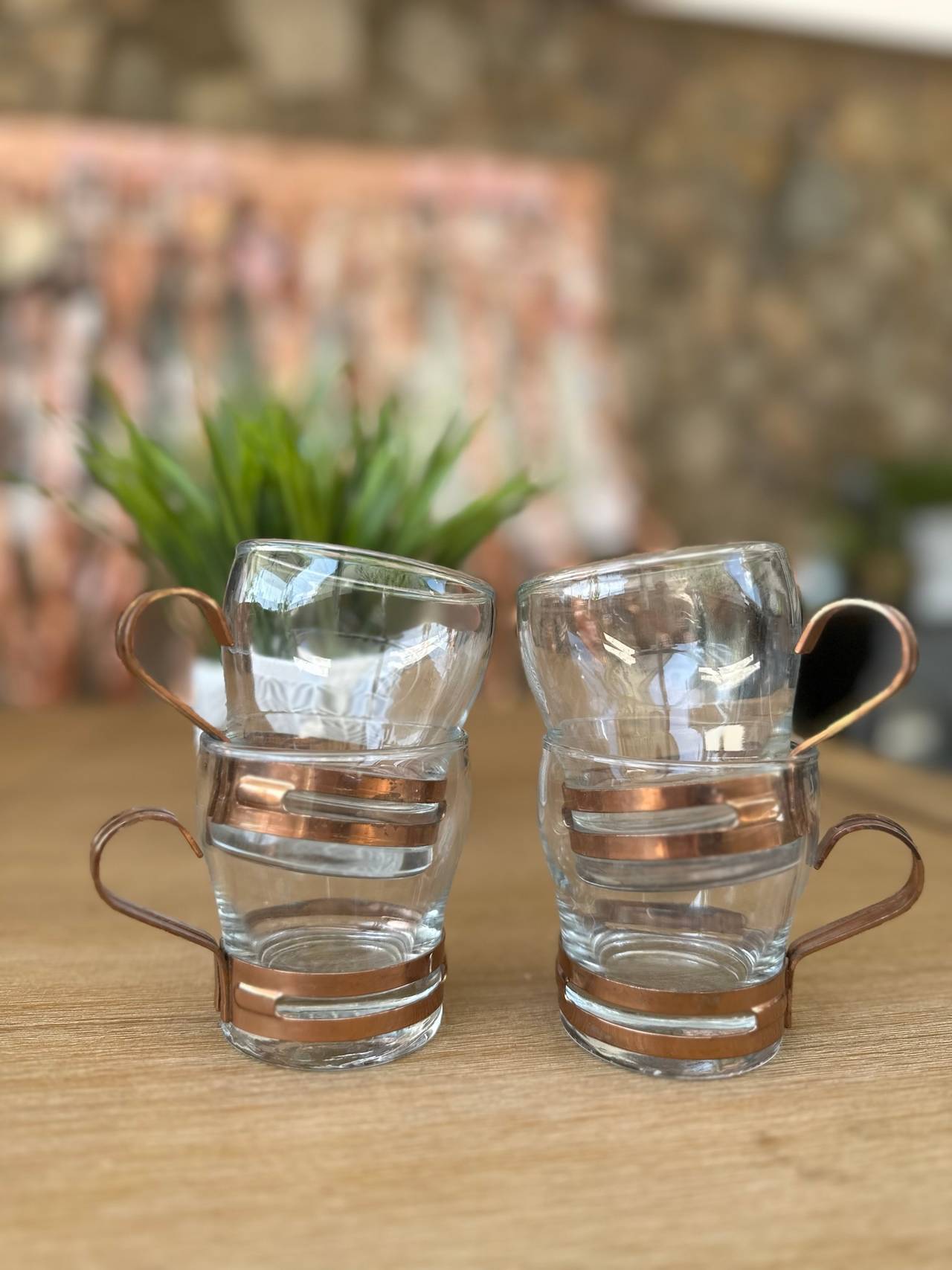 Bormioli Rocco Oslo Espresso Cups with Copper Handles