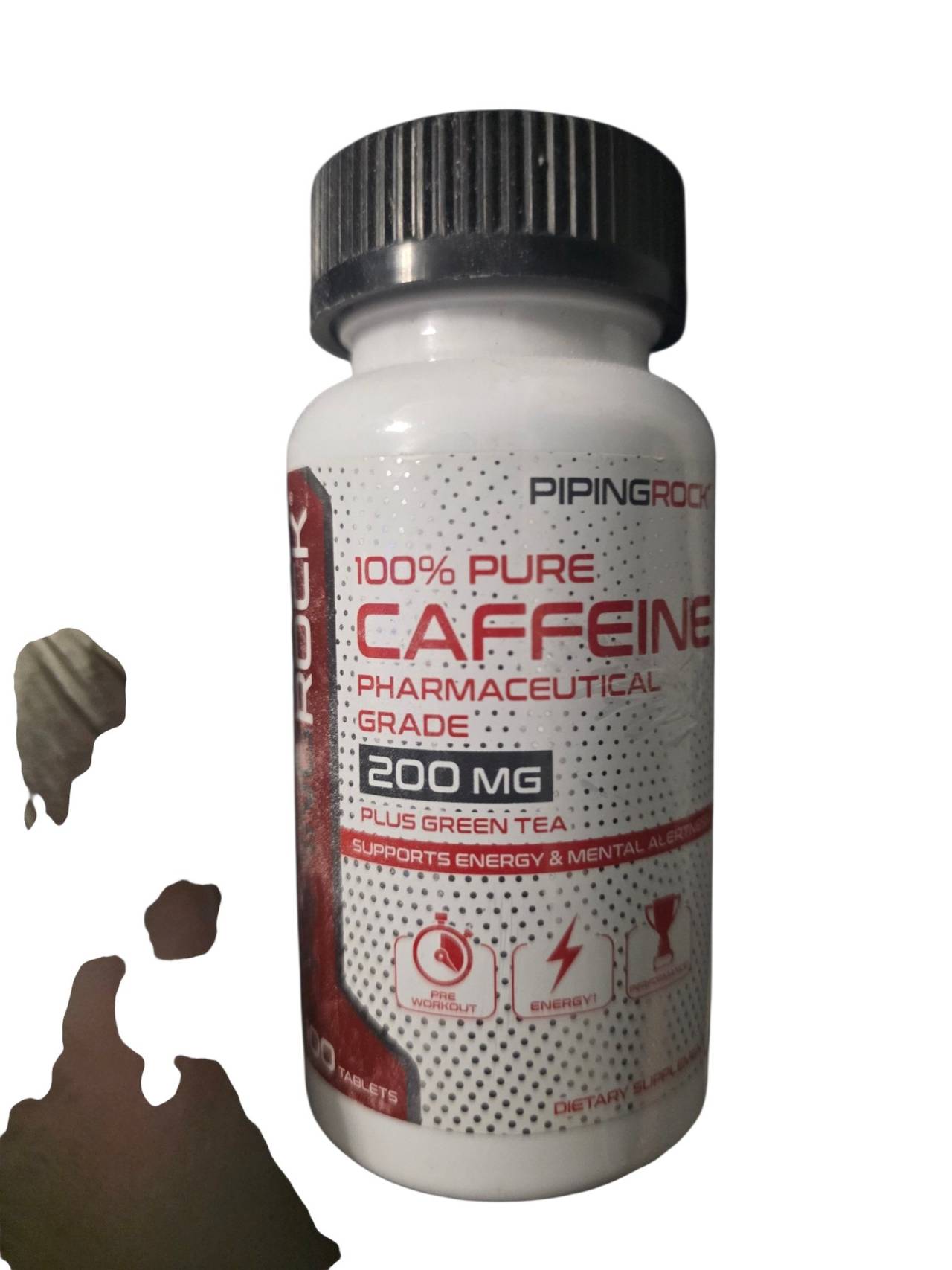 Piping Rock 100% Pure Caffeine 200 mg plus Green Tea